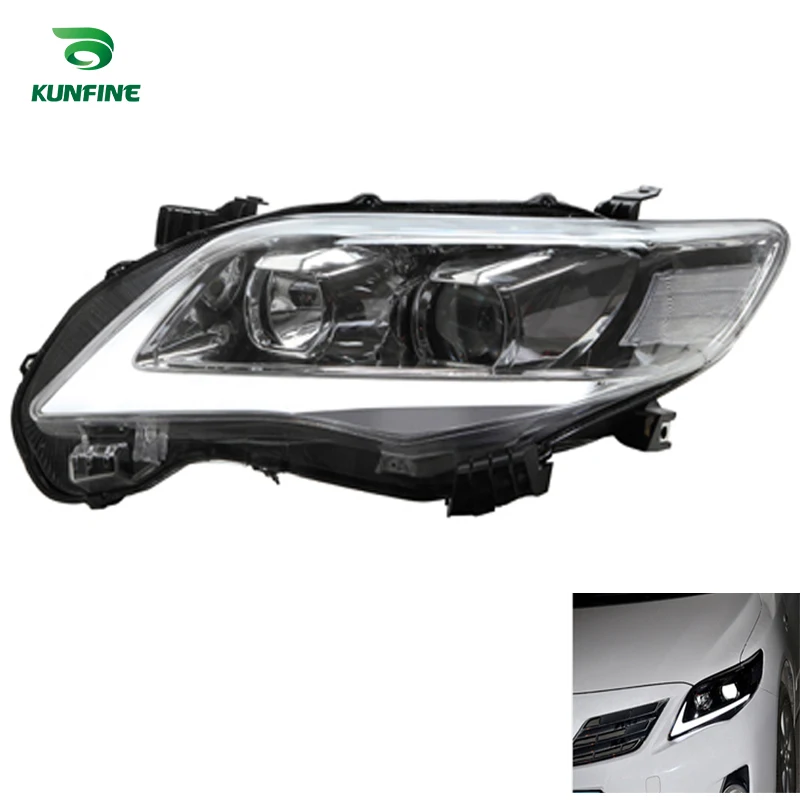 Pair Of Car Headlight Assembly For TOYOTA COROLLA 2011 2012 2013 Tuning Head Lamp Daytime Running Light Bi Xenon project lens