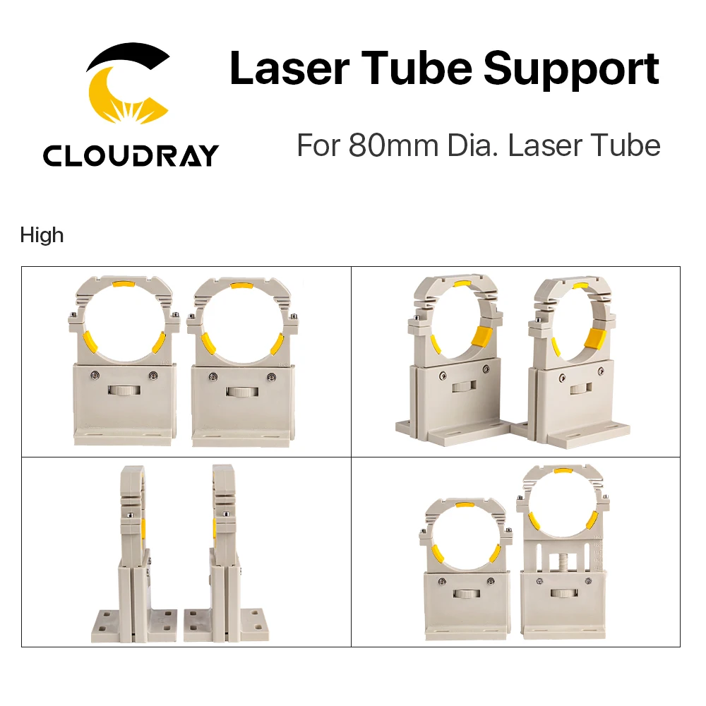 Cloudray Co2 Laser Tube Holder Support Mount Flexible Plastic Diameter 80mm for 75-180W Laser Engraving Cutting Machine