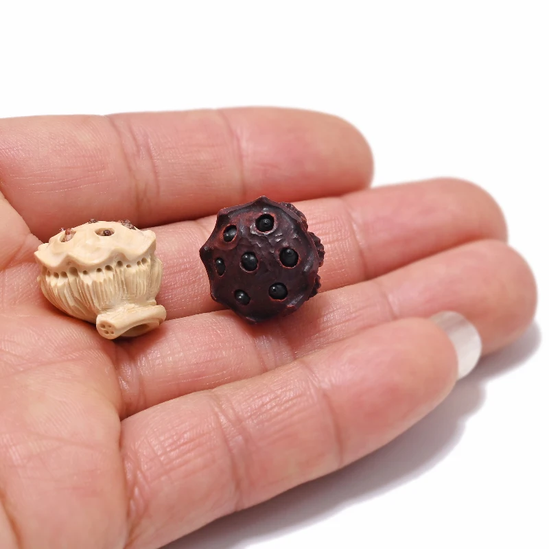 WD-014 Natural Rosewood Boxwood Lotus Seed Beads Handmade Antique Beads For Jewelry Making DIY Beads Bracelet Yoga Necklace