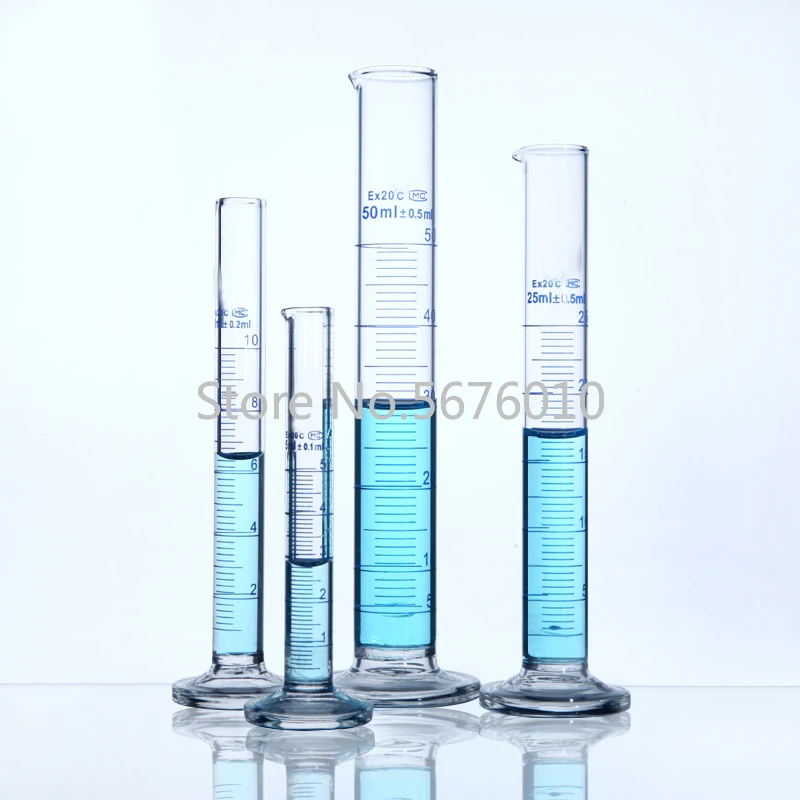 6pcs/Set Precise Graduated Glass Measuring Cylinder Chemistry Graduated Cylinder Laboratory Equipment