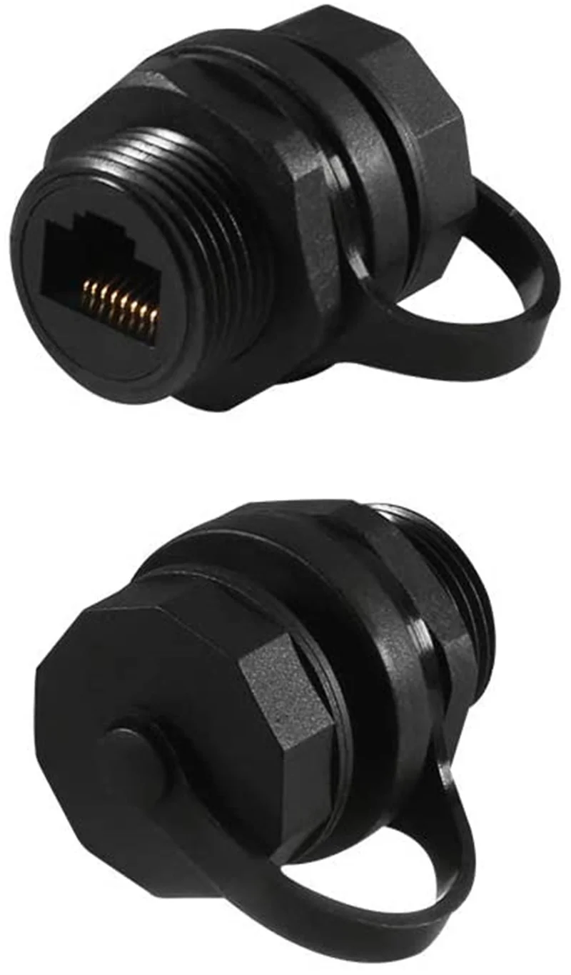 5ピース/セットキャット6 rj45シールド産業用パネルマウント星雲フィードカプラー (ip67付き) 防水/キャップケーブルコネクタ付き
