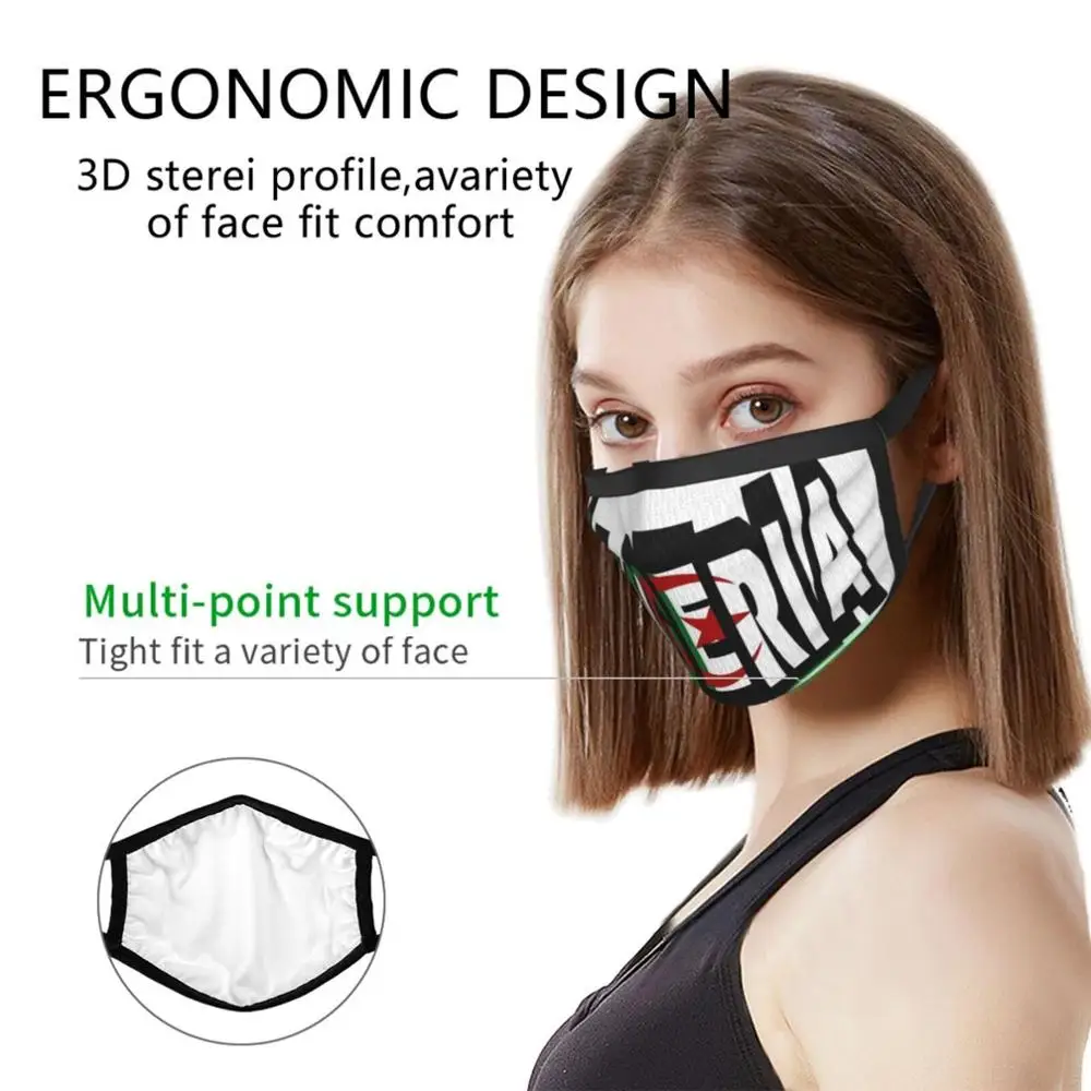 Algeria Font With Algerian Flag Funny Print Reusable 2658 Scarf Face Mask Havocgirl Algeria Algerian Algiers Font Fonts