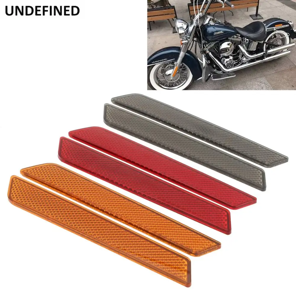 Motorcycle Reflectors Safety Warning Saddlebag Latch Cover Reflector Sticker For Harley Sportster XL Touring FLH Dyna 2014-UP