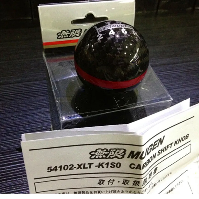 jdm MUGEN Carbon Fiber Red White Line Shift Knob 5 6 Speed for CIVIC TYPE R FK2 RSX CRZ ACCORD