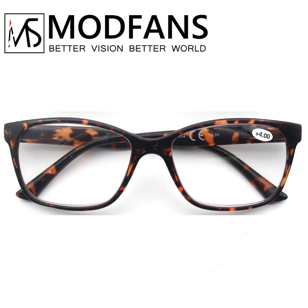 Modfans Men Reading Glasses For Reader Women Square Colorful Fashion Frame Plastic Material Comfortable To Wear Eyeglass