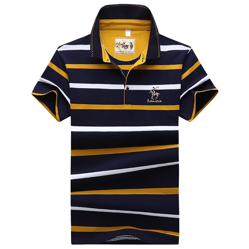 Polo de manga corta para hombre, camisa informal con cuello levantado, de negocios, de alta calidad, a la moda, novedad de verano, 8636