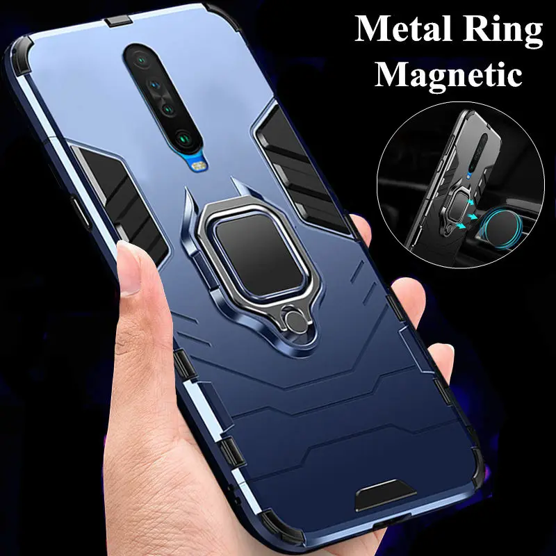 Metal Ring Case For Xiaomi Redmi K30 K 30 Case Cover 4 in 1 Hard Bumper Magnetic Phone Case on For RedmiK30 K 30 Pro 5G Global