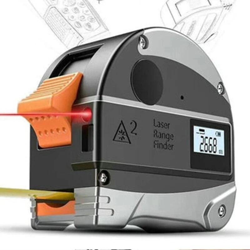 Fita Métrica a Laser de 40m com Bateria Fita Eletrônica Retrátil Ferramenta de Medição Multiangular