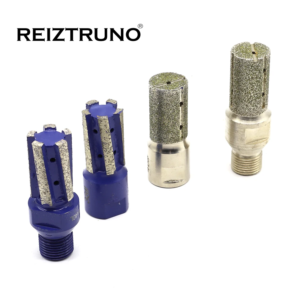 Reiztruno เพชรนิ้วมือบิตสำหรับหินแกรนิตแผ่นอ่างล้างจาน cutout และบดโดยเครื่อง CNC และ routers-M14,5/8 "-11,1/2" GAS ด้าย
