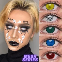 1 Pair Cosplay Color Contact Lenses for Eyes Anime Accessories Halloween Mesh Series Red White Blue Anime Lenses