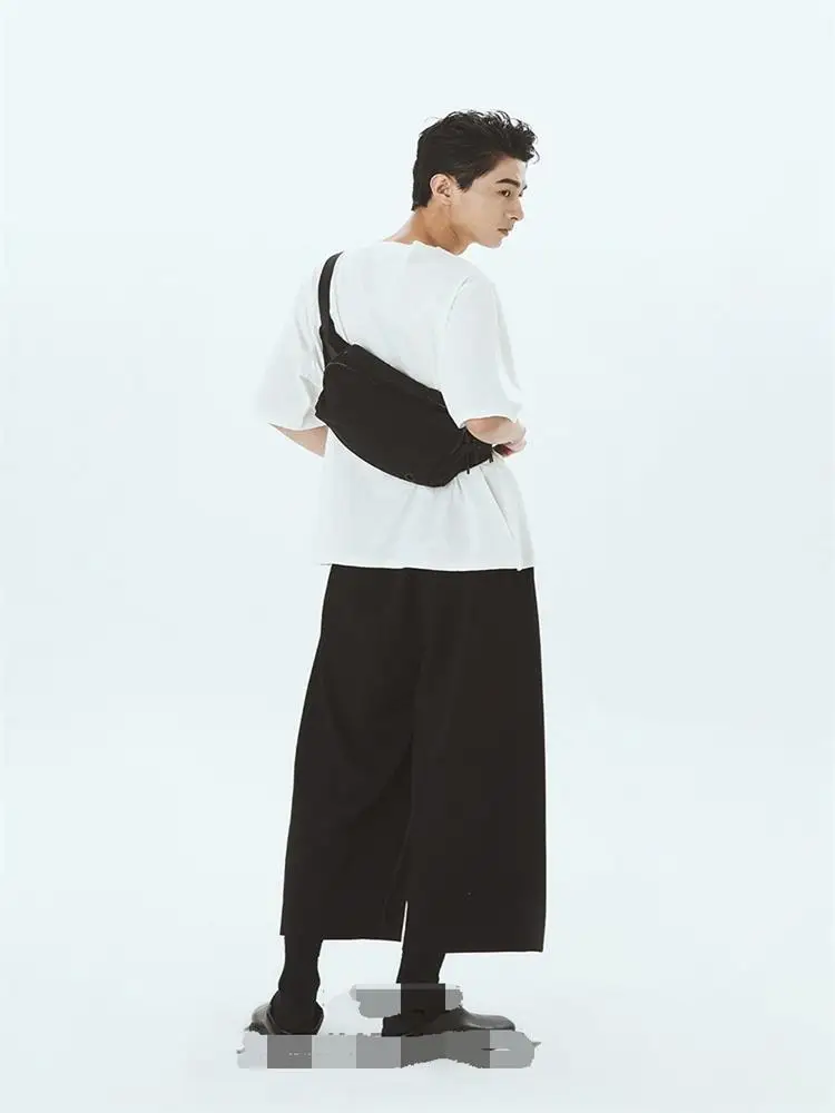 Men's casual trousers new design casual wide-leg culottes summer super loose large size cool nine cent pants