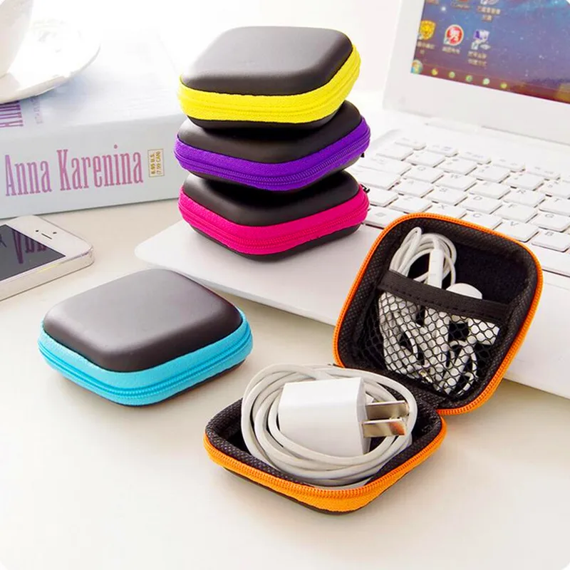 10 pcs/lot MIRUI Clip Holder Clip Dispenser Desk Organizer Bags Headphones Earphone Cable Earbuds Storage Pouch bag random color