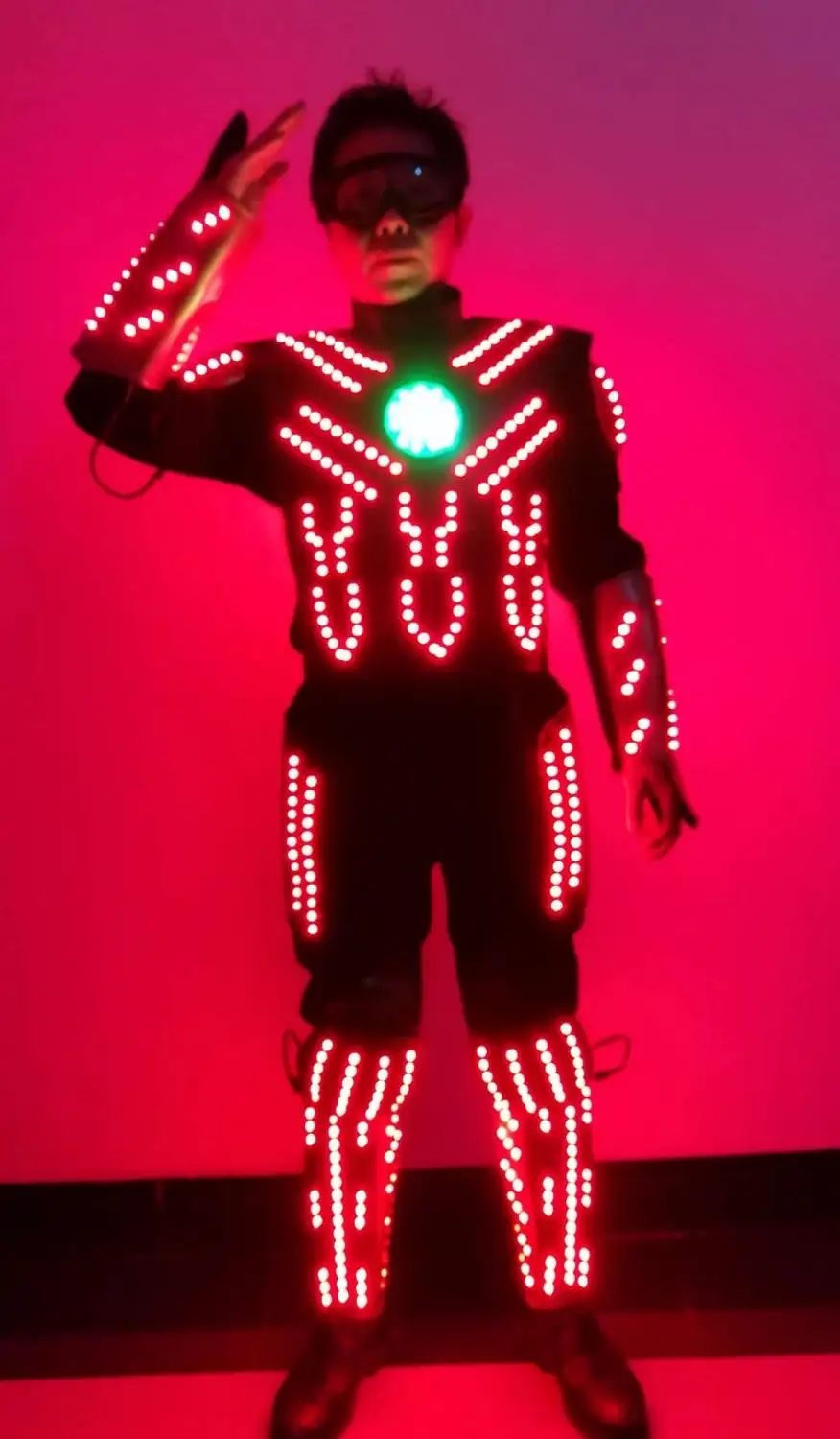 future technology Lumious robot costume Captain America armor stage dance clothing light show halloween cosplay costumes