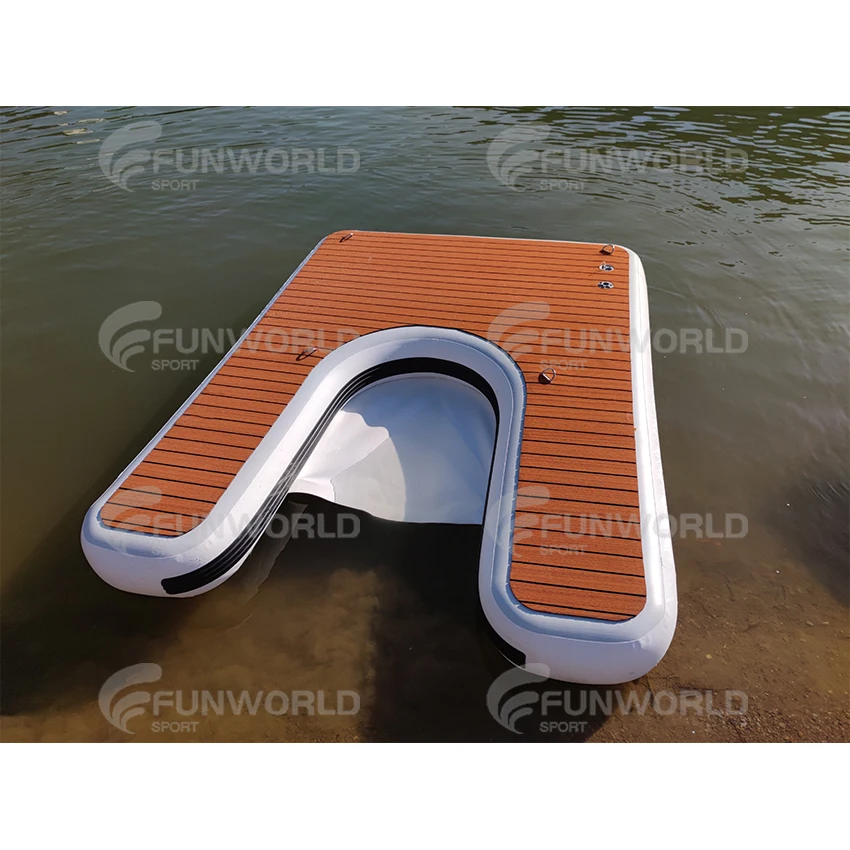 FUNWORLD Dock per pontone gonfiabile per barche a motore per barche a motore per barche a motore a doppia parete in tessuto resistente a doppia