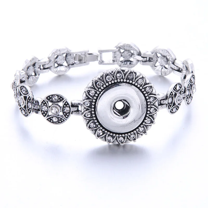 High Quality Crystal Snap Jewelry 18mm Snap Button Bracelet for Women Men Fit Snap Button Jewelry Button Bracelet Bangle