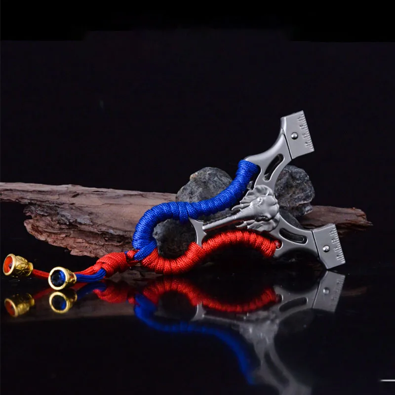 Powerful Flat Rubber Band Slingshot Outdoor Hunting Alloy Catapult with Laser Sight High-power Playing Shooting Competitive Bow