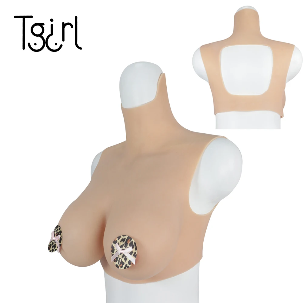 

Tgirl Female Chest Cosplay Realistic Silicone Fake Breast Crossdreeser for Sissy Transgender Shemale Backless Dress Costume