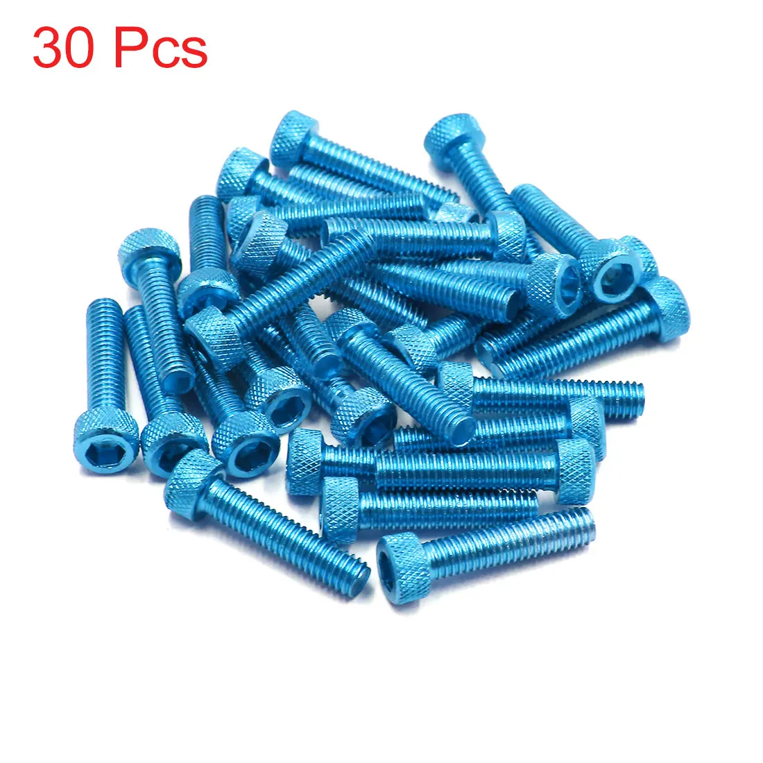 20/30/50pcs M5/M6x30mm Bolts Screws Aluminum Alloy Universal Motorcycle Car Hexagon Socket Fastener Bolts Screws