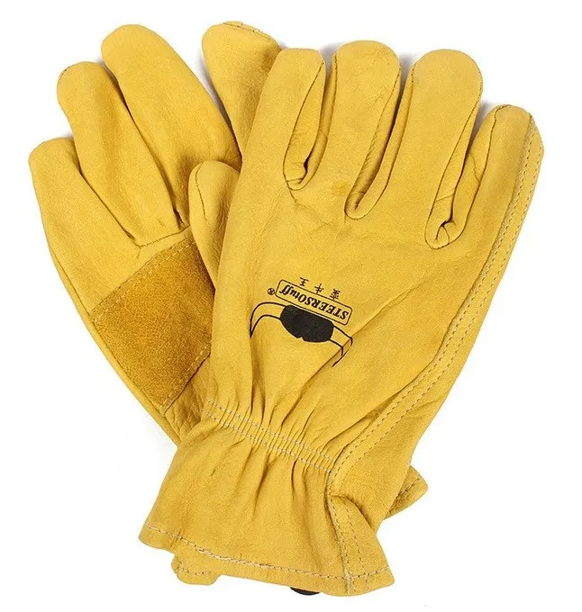 Leather Welding Glove Mechanics Glove Work TIG MIG Arc Welder Grain Calfskin Comfo Flex Safety Cow Leather Driver  12 Pairs