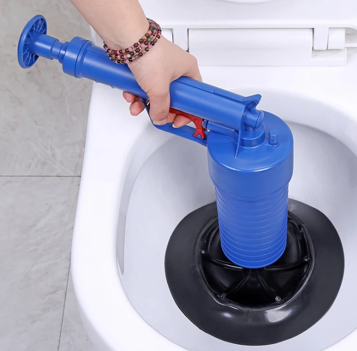 Air Power Drain Blaster Gun High-Pressure Powerful Manual Sink Plunger Opener Cleaner Pump For Bath Toilets Bathroom Show