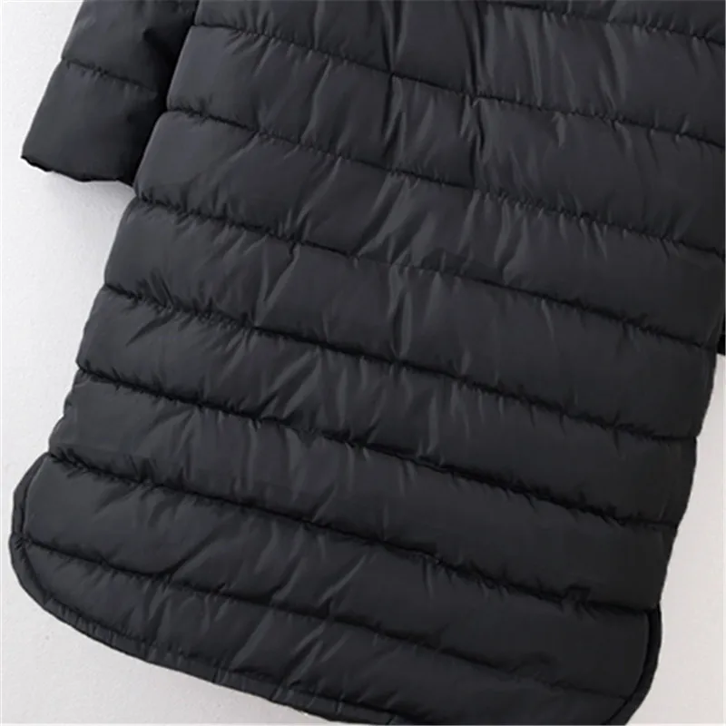 2023 New Female 3XL-6XL Winter Parkas Women Thicken Down Cotton Solid Color Jacket Female Black Zipper Hooded Long Coats A25