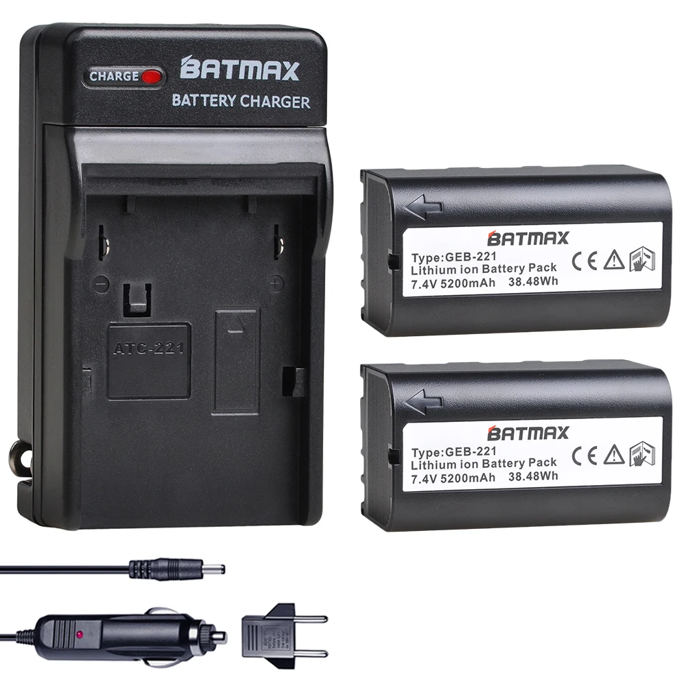 2Pcs 7.4V 5200 Mah Batteria per Stazione Totale di TPS1200 GEB221 E Gps
