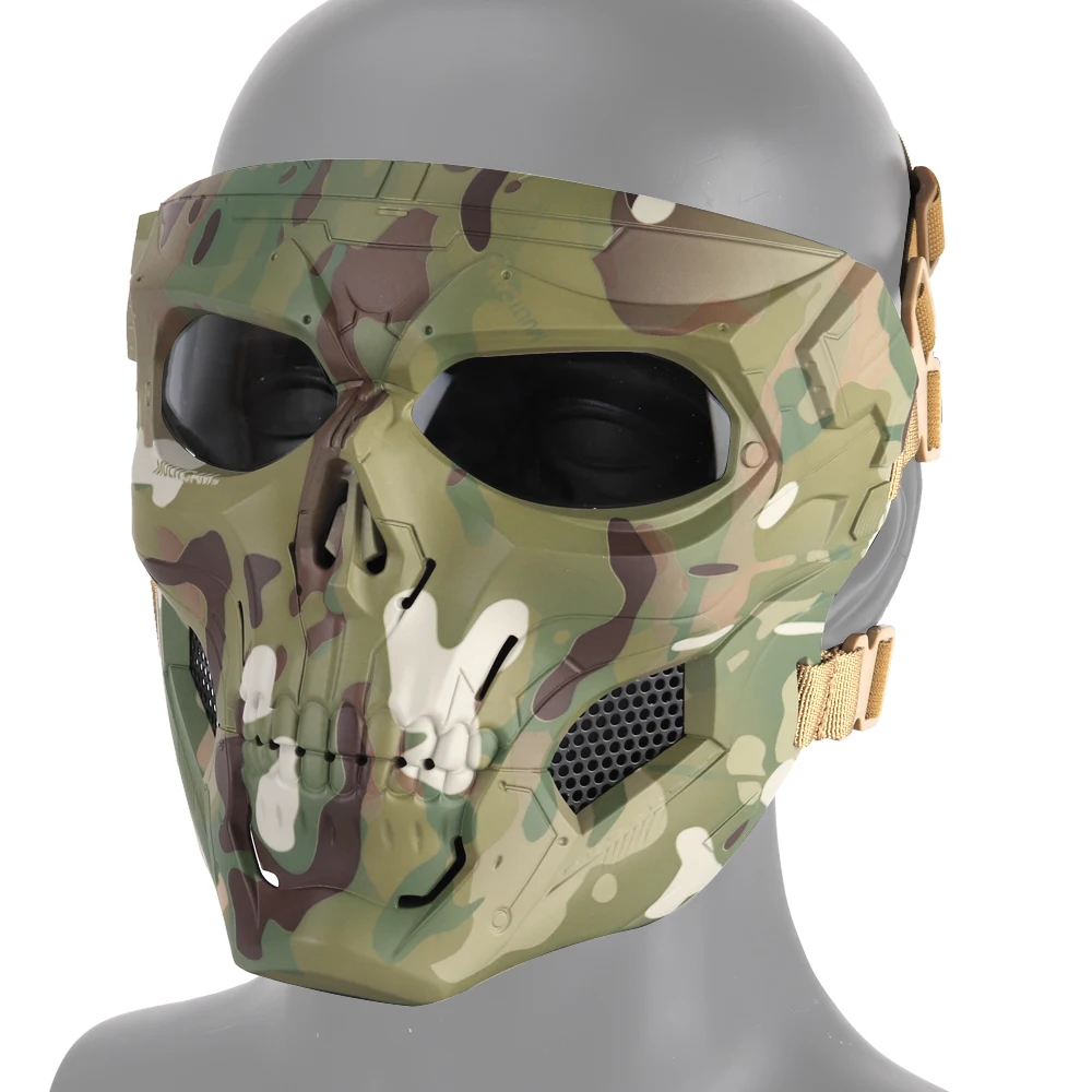 Skull Messenger Paintball Full Face Mask Mask Airosft Face Shield for Sport Game Hunting Shooting