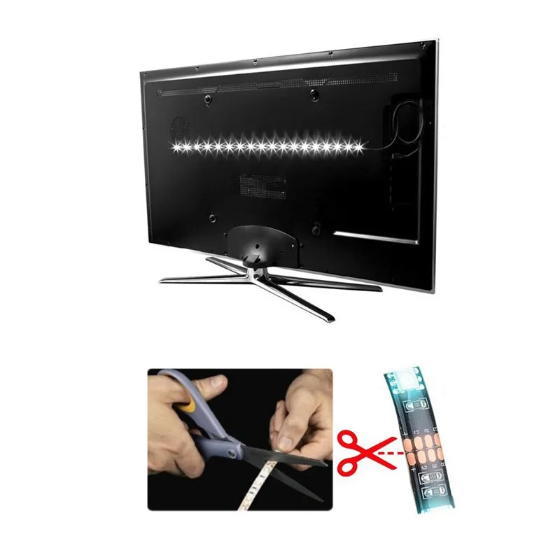 Tira de luces Led RGB, 5 V, SMD 5050, 5M, 150Led, 300Led, blanco y negro, PCB, impermeable, retroiluminación de TV, 5 V