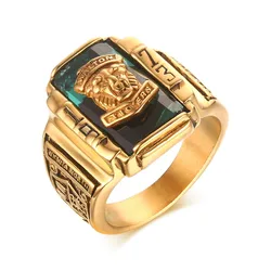 HOT Cool Multicolor Class Stone Men Rings Stainless Steel 1973 Walton Tiger Head Jewelry Gift Dropship R533G