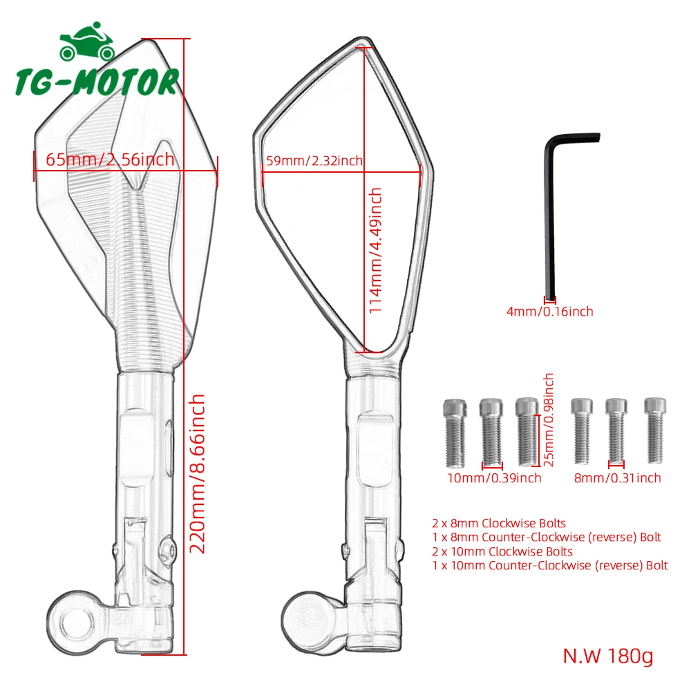 Tg-Motor Accessoires Voor Aprilia RS660 Tuono 660 2020 2021 Universal Motorcycle 10Mm Cnc Spiegels Zijspiegel Achteruitkijkspiegel spiegels