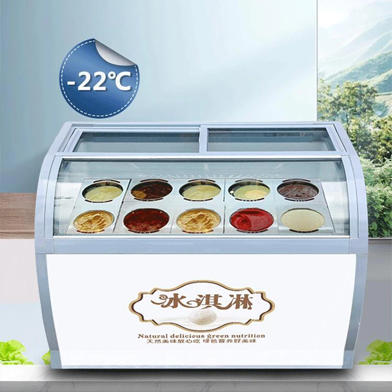 Commercial Ice cream display freezer cabinet showcase Hard ice cream counter top ice cream display