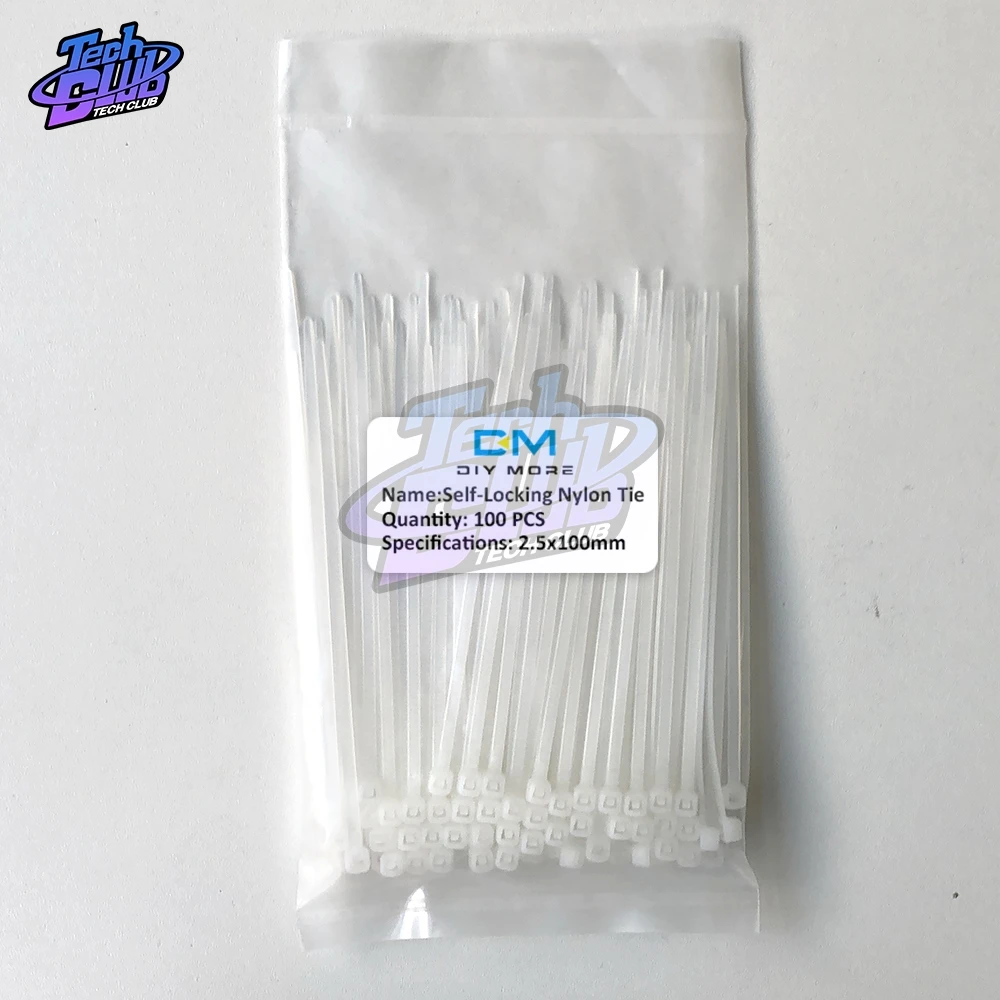100ピース/ロット8色100ミリメートル2.5ミリメートルナイロンケーブルタイセルフロック強力なケーブルプラスチックジップタイワイヤーバインディングラップストラップ
