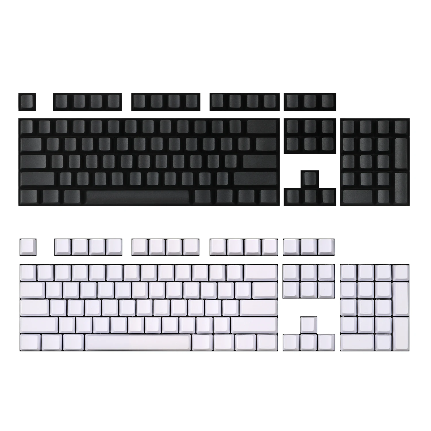 White Black  Blank Thick PBT OEM Profile 61  87  104 ANSI Keycaps For MX Switches Mechanical Keyboard