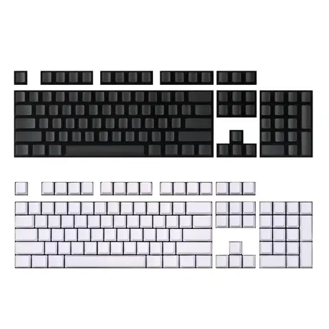 White Black  Blank Thick PBT OEM Profile 61  87 104 ANSI Keycaps For MX Switches Mechanical Keyboard