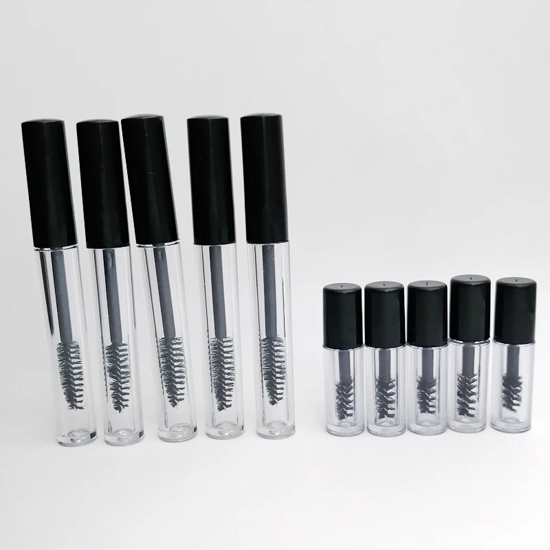 جديد 2/6/8/10 قطعة 10 مللي ماسكارا أنابيب فارغة رمش كريم إعادة الملء زجاجات الأبيض التجميل عينة الحاويات مع فرش رمش