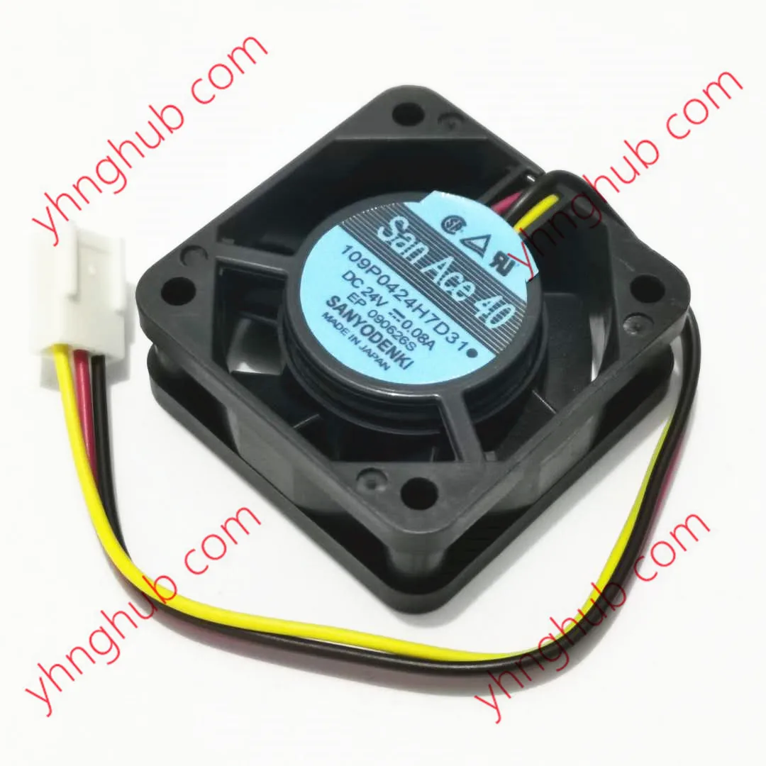 SANYO DENKI 109P0424H7D31 DC 24V 0.08A 40x40x15mm Server Cooling Fan