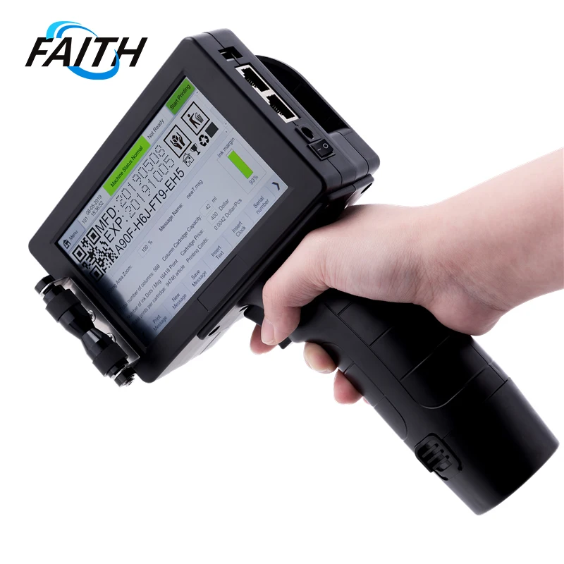 Faith-Thermal Handheld Inkjet Printer, Data, Logo, Data de expiração, Barcode, QR Code