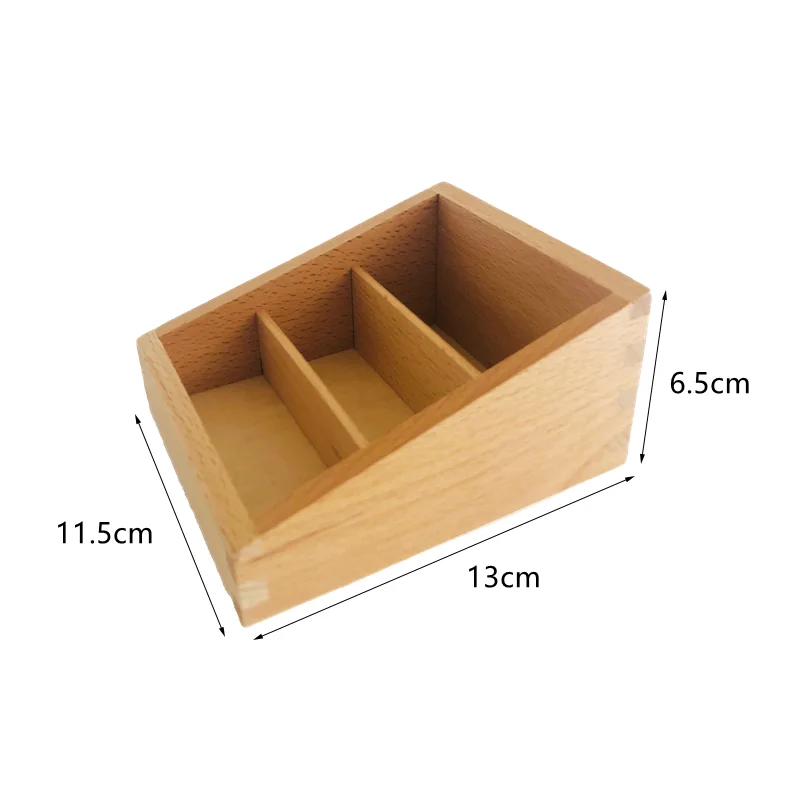 Montessori-soporte para tarjetas de 3 partes, bandeja pequeña de madera, soporte para papeles, folletos, materiales de lenguaje, equipo educativo preescolar