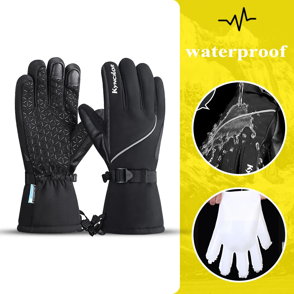 Winter Gloves Men Women's Thermal Ski Gloves Warm Wool Snowboard Snow Gloves Waterproof Touch Screen Snow Glove