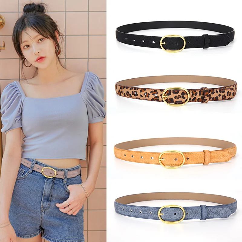 2021 Genuine Leather Women Belt High Quality Fashion Casual Alloy Round Buckle With Ladies Trend Jeans The Women For Belt