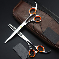 professional Japan 440c 6 '' silver cut hair scissors haircut scissor thinning barber makas cutting shears hairdresser scissors