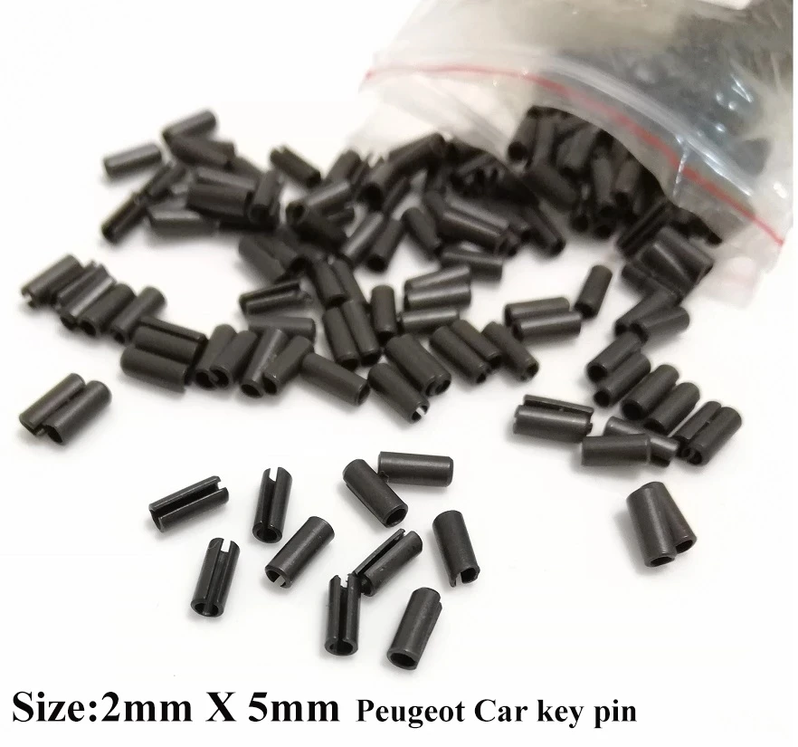 Keychannel 100Pcs/200Pcs 2*5MM Key Pin For Peugeot Car Key Blade Fixing Pin Car Key Remote Key Blade Strong Iron and Steel Pin