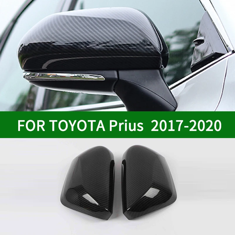 For TOYOTA PRIUS Prime 2017-2020 car Rearview mirror cover trim, accessories black carbon fibre Side Turn Signal Mirror Covers