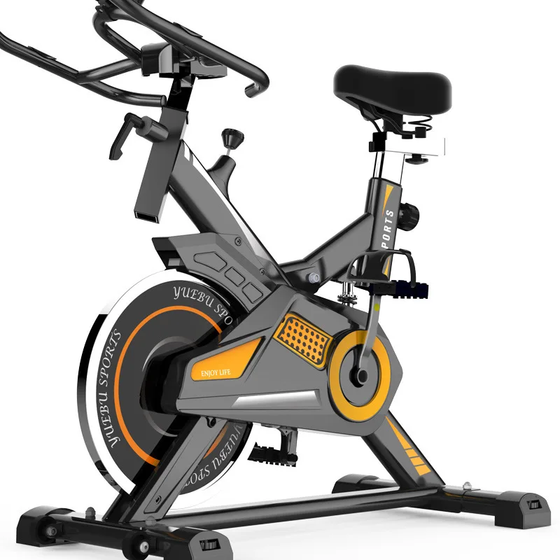 Yellow Stripes Between Black Shock Absorption Home Fitness Mute Indoor Cycling Bikes