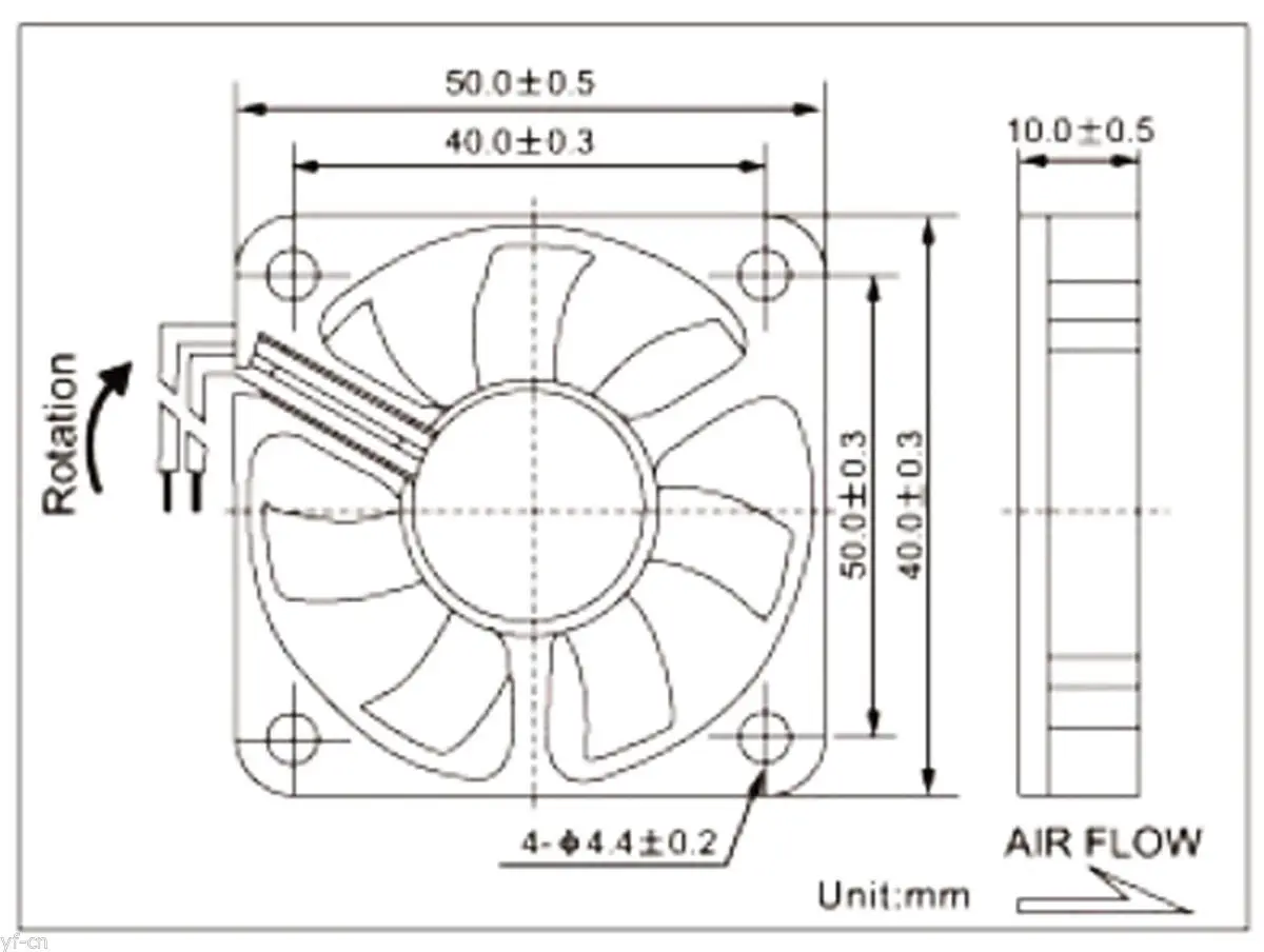 1pc Brushless DC Cooling Fan 50x50x10mm 5010 7 blades 12V 2pin 2.54 Connector