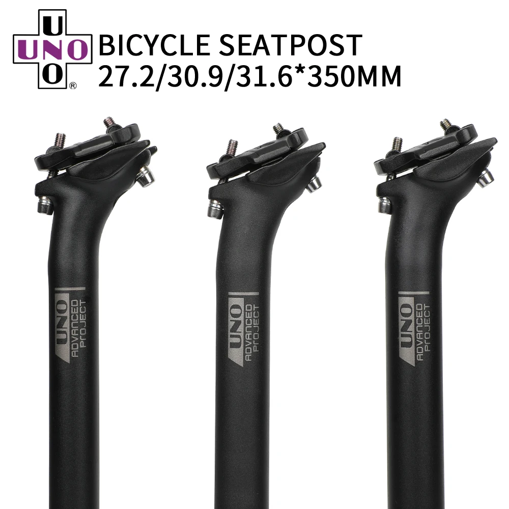 UNO Bicycle Seatpost MTB Seat Tube 20.7/30.9/31.6mm Seat Post Bicycl Aluminum Seatpost 350mm 3D One-piece Forged Bike Parts