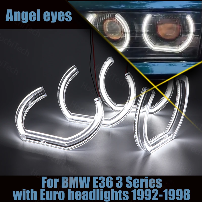 

Ring Day Light DTM U Shape Light 6000K White DRL Crystal Angel Eyes DTM Style for BMW E36 3 with Euro Headlights 1992-1998