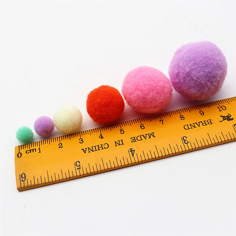 Multi-color Highelastic Pompoms 8-30mm Children\'s Craft Materials DIY Soft Pompoms Wedding Decoration Sewing Cloth Accessories