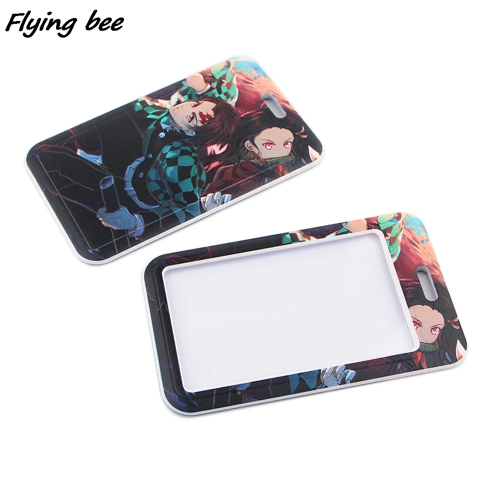 Flyingbee-日本のアニメカードホルダー、IDカードホルダー、バスカードホルダー、友人、子供向けのストラップ付きスタッフカードジュエリー、x1378