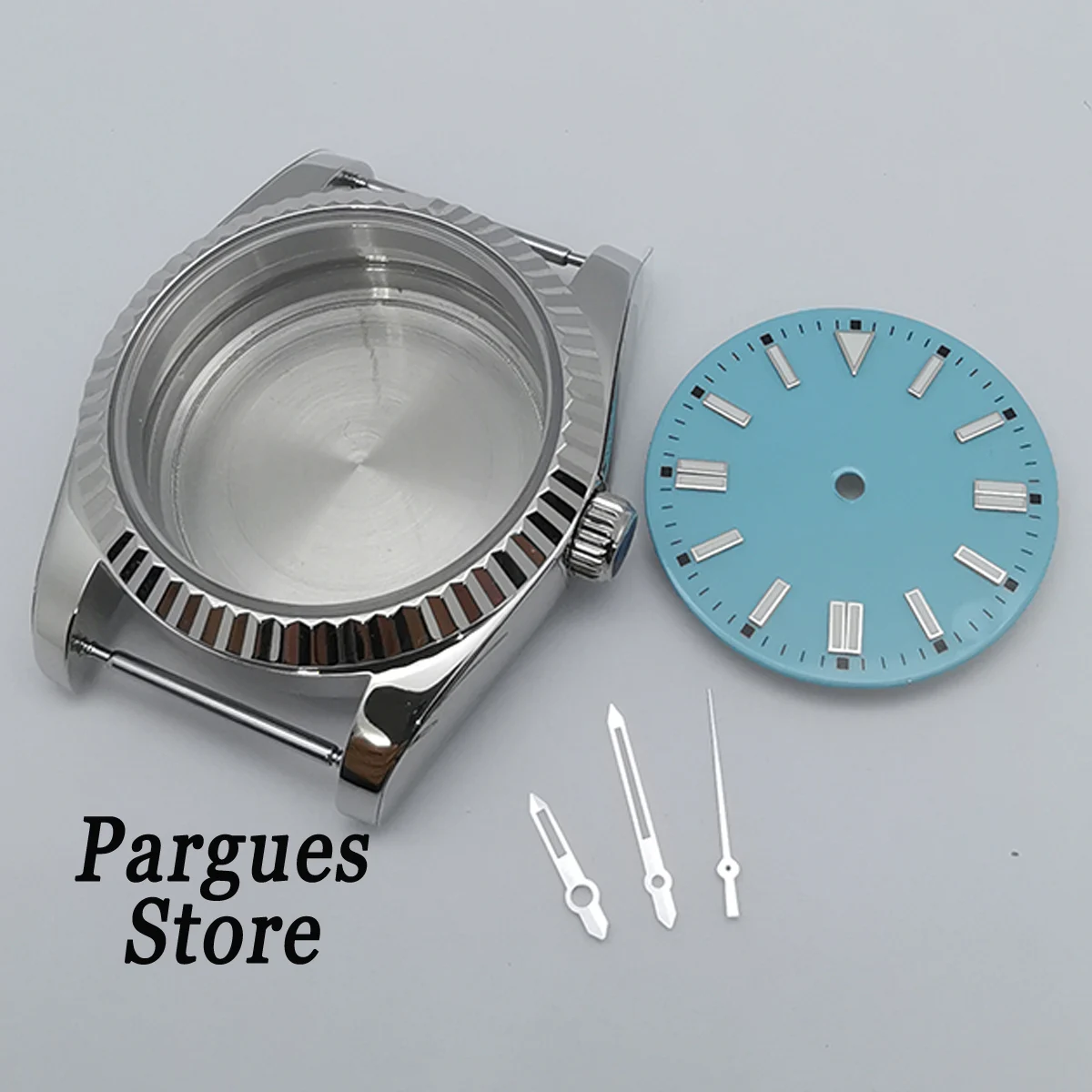 

Pargues 36mm sapphire glass stainless steel sterile watch case dial hands fit NH35 NH36 movement solid back